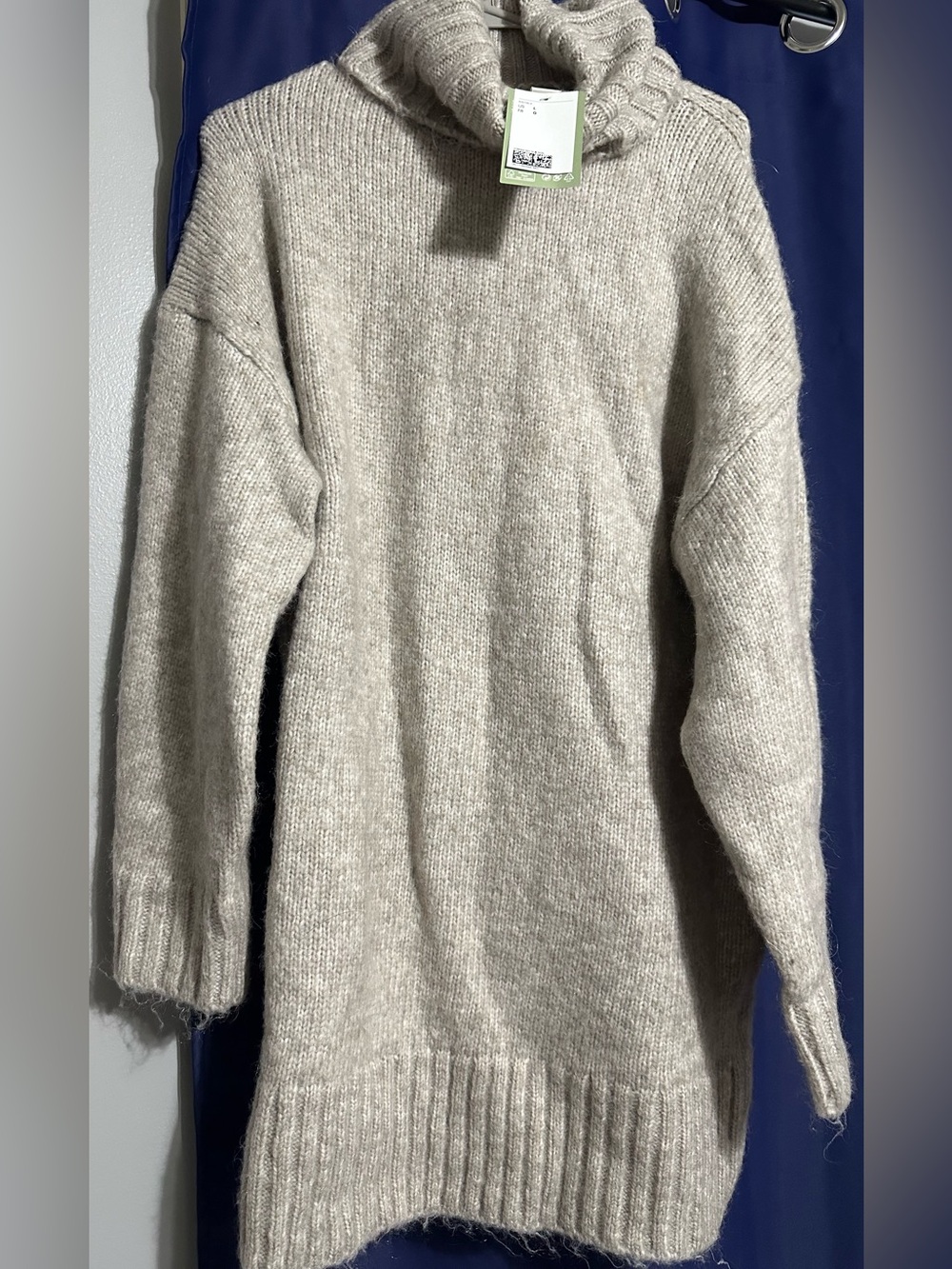 H&M Cream Turtleneck Sweater Dress